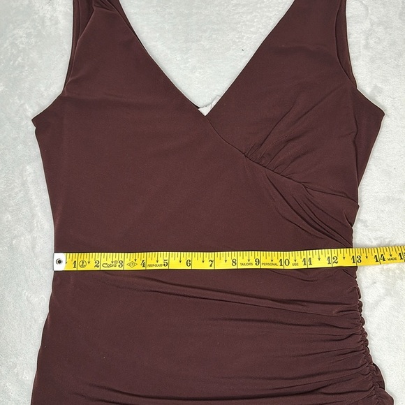 Velvet by Graham & Spencer Ruched Bodycon Formal Dress Burgundy Medium - Picture 12 of 13